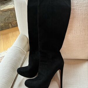 Prada Black Suede Boots - Size 37